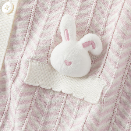 Toddler Girls Summer Purple Pink Soft Cotton Cute Rabbit Cardigans