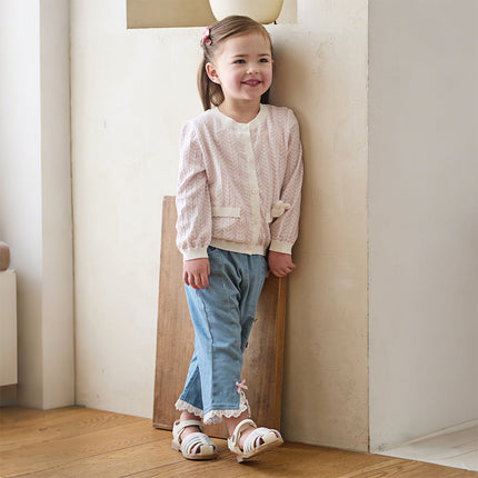 Toddler Girls Summer Purple Pink Soft Cotton Cute Rabbit Cardigans