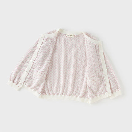 Toddler Girls Summer Purple Pink Soft Cotton Cute Rabbit Cardigans