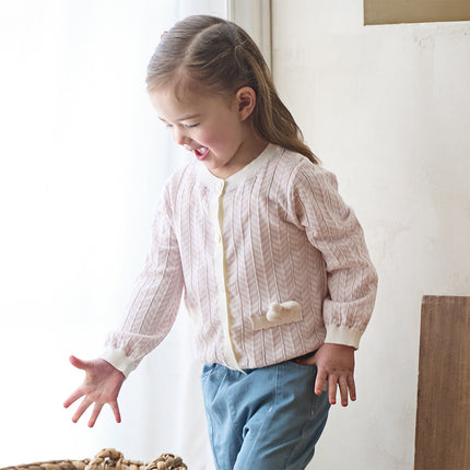 Toddler Girls Summer Purple Pink Soft Cotton Cute Rabbit Cardigans
