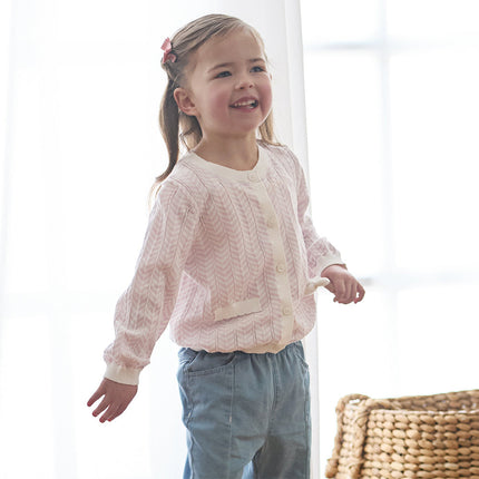 Toddler Girls Summer Purple Pink Soft Cotton Cute Rabbit Cardigans