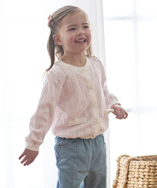 Toddler Girls Summer Purple Pink Soft Cotton Cute Rabbit Cardigans
