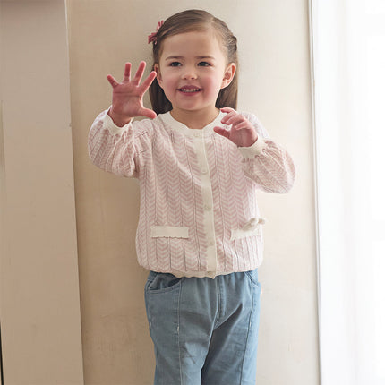 Toddler Girls Summer Purple Pink Soft Cotton Cute Rabbit Cardigans