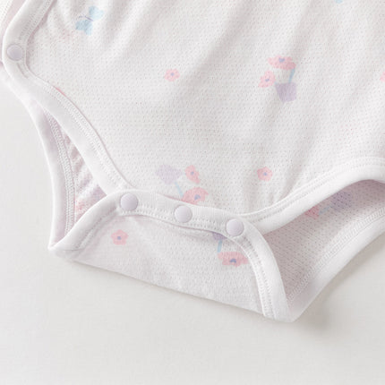 Baby Girls/Boys Summer Multi-color Stretchable Playful Print Indoor Rompers