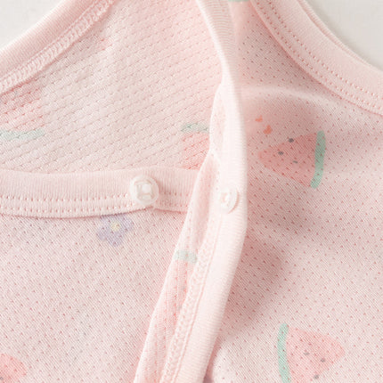 Baby Girls/Boys Summer Multi-color Stretchable Playful Print Indoor Rompers