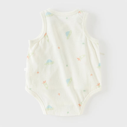 Baby Girls/Boys Summer Multi-color Stretchable Playful Print Indoor Rompers