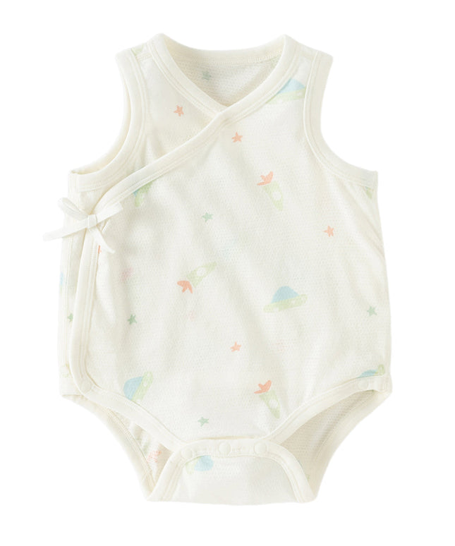 Baby Girls/Boys Summer Multi-color Stretchable Playful Print Indoor Rompers