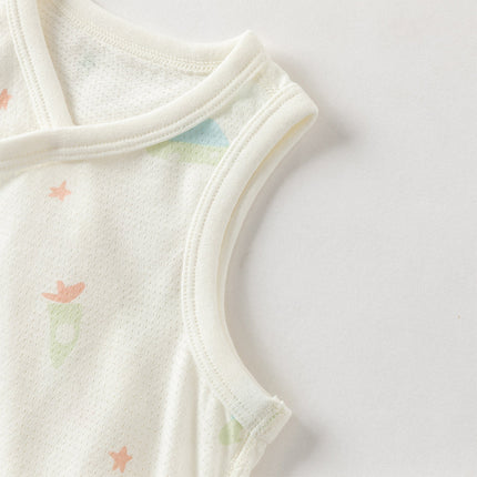 Baby Girls/Boys Summer Multi-color Stretchable Playful Print Indoor Rompers