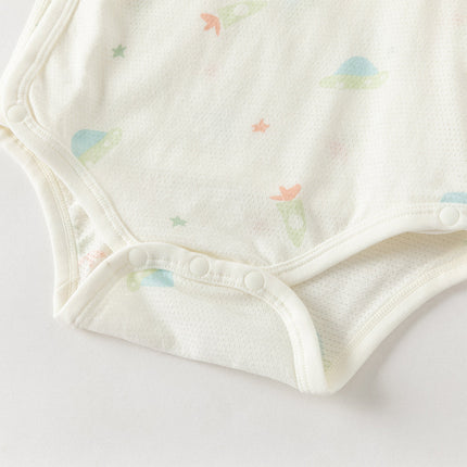 Baby Girls/Boys Summer Multi-color Stretchable Playful Print Indoor Rompers