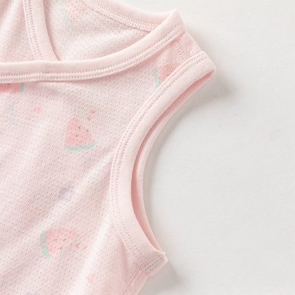 Baby Girls/Boys Summer Multi-color Stretchable Playful Print Indoor Rompers