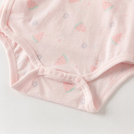 Baby Girls/Boys Summer Multi-color Stretchable Playful Print Indoor Rompers