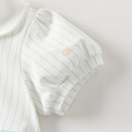 Toddler Girls Summer Stylish Striped Navy Collar A-line Comfortable Dress