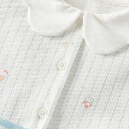 Toddler Girls Summer Stylish Striped Navy Collar A-line Comfortable Dress