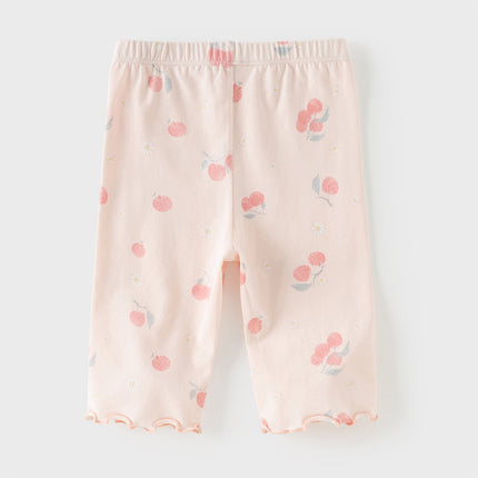 Toddler Girls Summer Adorable Print Pink/White Soft Slim Stretchable Leggings