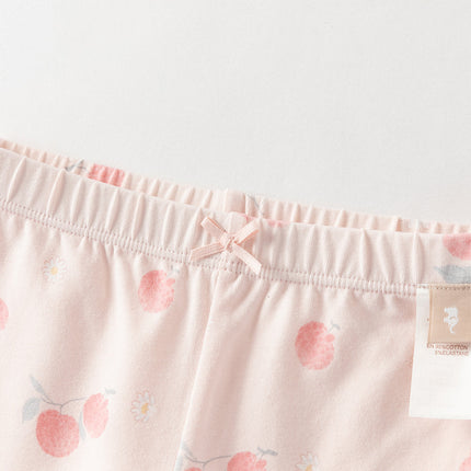 Toddler Girls Summer Adorable Print Pink/White Soft Slim Stretchable Leggings