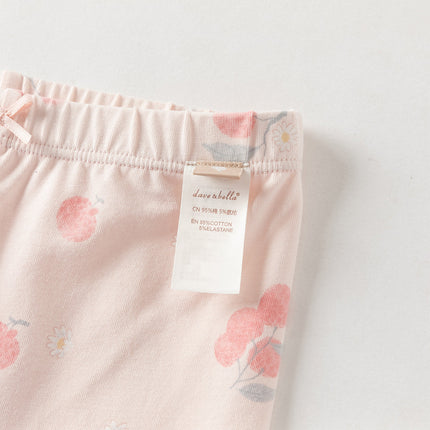 Toddler Girls Summer Adorable Print Pink/White Soft Slim Stretchable Leggings