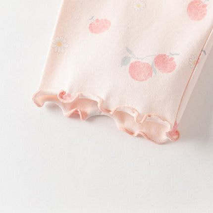 Toddler Girls Summer Adorable Print Pink/White Soft Slim Stretchable Leggings