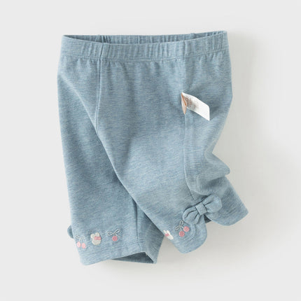 Toddler Girls Summer Multi-color Cute Embroidery Comfortable Straight-leg Pants
