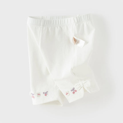 Toddler Girls Summer Multi-color Cute Embroidery Comfortable Straight-leg Pants