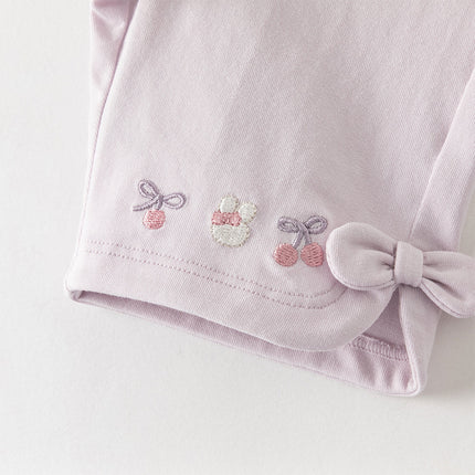 Toddler Girls Summer Multi-color Cute Embroidery Comfortable Straight-leg Pants