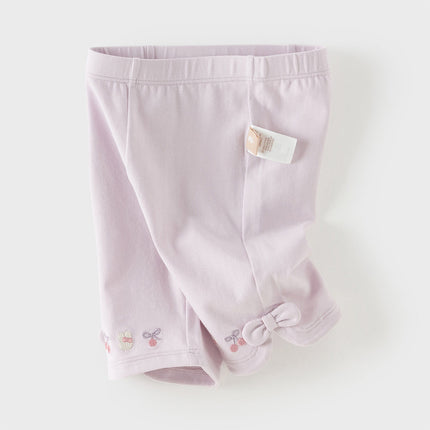 Toddler Girls Summer Multi-color Cute Embroidery Comfortable Straight-leg Pants
