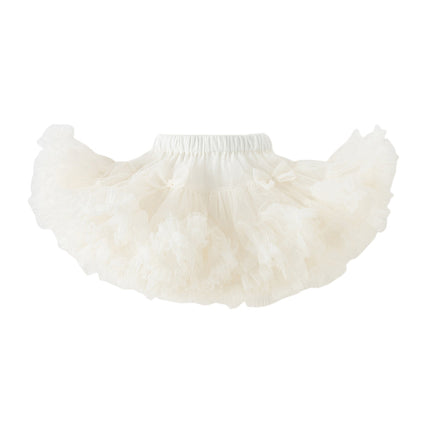 Toddler Girls Summer Cute Pink/Beige High Waist Flared Mini Tutu Mesh Skirts