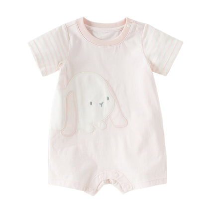 Baby Girls/Boys Summer Pink/Blue Cute Animal Print Breathable Cotton Rompers