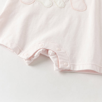 Baby Girls/Boys Summer Pink/Blue Cute Animal Print Breathable Cotton Rompers