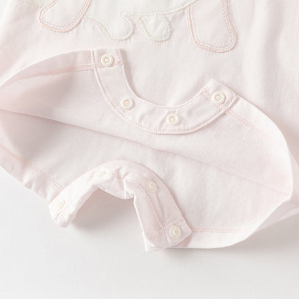 Baby Girls/Boys Summer Pink/Blue Cute Animal Print Breathable Cotton Rompers