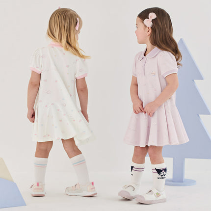 Toddler Girls Summer Charming College-style Polo Collar A-line Dress