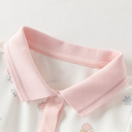 Toddler Girls Summer Charming College-style Polo Collar A-line Dress
