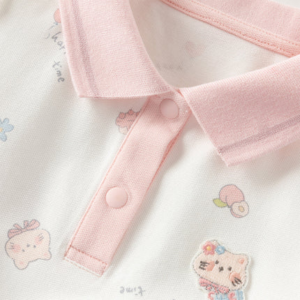Toddler Girls Summer Charming College-style Polo Collar A-line Dress