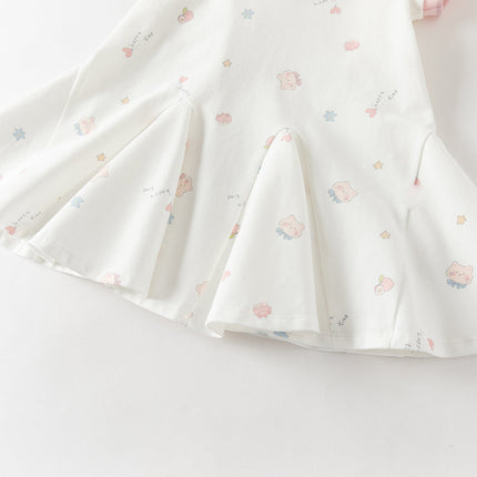 Toddler Girls Summer Charming College-style Polo Collar A-line Dress