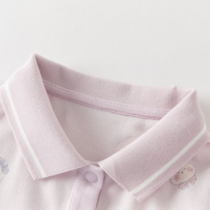 Toddler Girls Summer Charming College-style Polo Collar A-line Dress