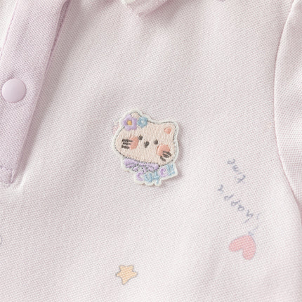 Toddler Girls Summer Charming College-style Polo Collar A-line Dress