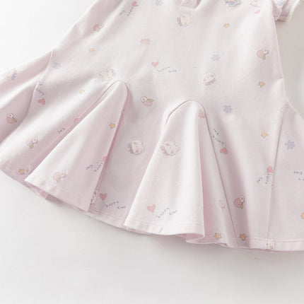 Toddler Girls Summer Charming College-style Polo Collar A-line Dress