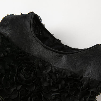 Toddler Girls Summer Black Elegant Sleeveless Haute Couture Princess Dress