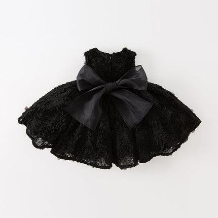 Toddler Girls Summer Black Elegant Sleeveless Haute Couture Princess Dress