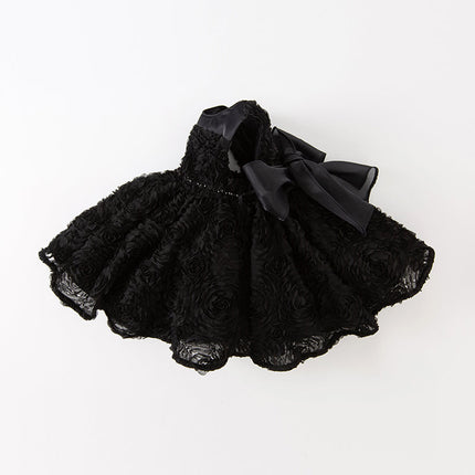Toddler Girls Summer Black Elegant Sleeveless Haute Couture Princess Dress