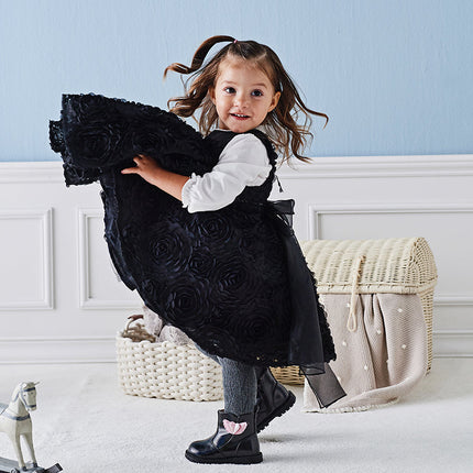 Toddler Girls Summer Black Elegant Sleeveless Haute Couture Princess Dress