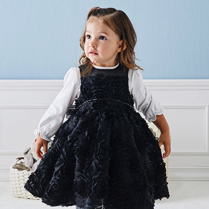 Toddler Girls Summer Black Elegant Sleeveless Haute Couture Princess Dress