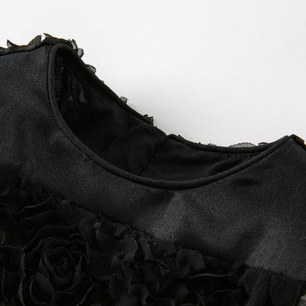 Toddler Girls Summer Black Elegant Sleeveless Haute Couture Princess Dress