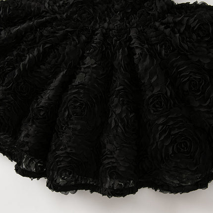 Toddler Girls Summer Black Elegant Sleeveless Haute Couture Princess Dress