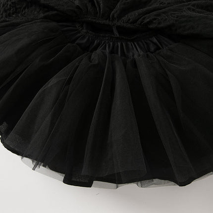 Toddler Girls Summer Black Elegant Sleeveless Haute Couture Princess Dress