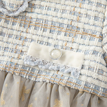 Toddler Girls Light Blue Versatile Mesh Princess Dress(wallet bag）