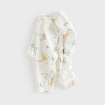 Newborn/Baby Girls/Boys Playful Multi-print Indoor Breathable Cotton Rompers