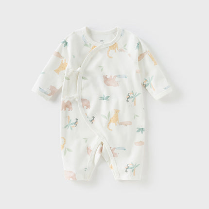 Newborn/Baby Girls/Boys Playful Multi-print Indoor Breathable Cotton Rompers