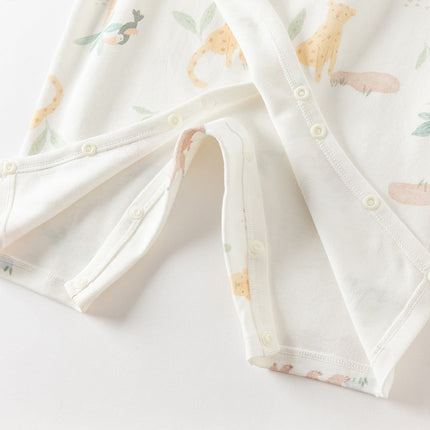 Newborn/Baby Girls/Boys Playful Multi-print Indoor Breathable Cotton Rompers
