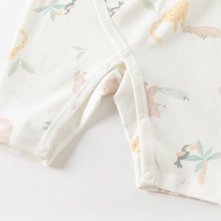 Newborn/Baby Girls/Boys Playful Multi-print Indoor Breathable Cotton Rompers