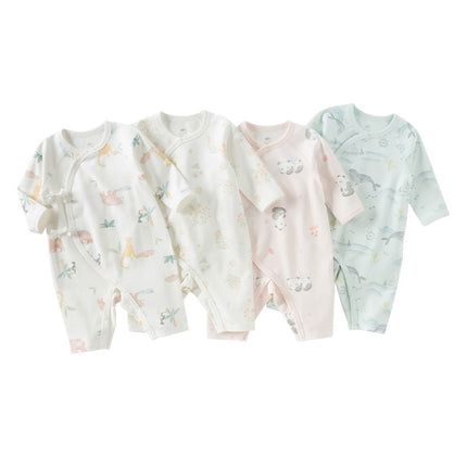 Newborn/Baby Girls/Boys Playful Multi-print Indoor Breathable Cotton Rompers